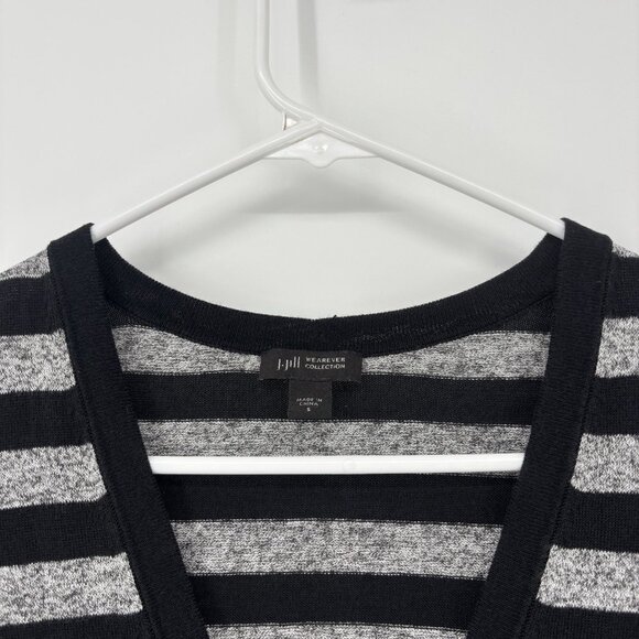 J. Jill Wearever Collection Womens Gray/Black Striped Duster Cardigan Size Small - Picture 3 of 10